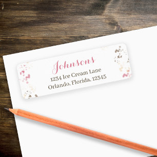 Cute Whimsical Calligraphy Sprinkle Return Address