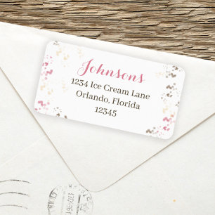 Cute Whimsical Calligraphy Sprinkle Return Address Label