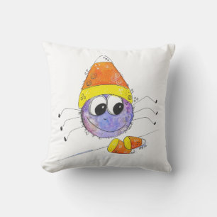 Cute Whimsical Candy Corn Spider Cushion