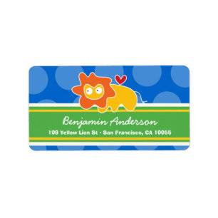 Cute Whimsical Cartoon Lion Address Labels