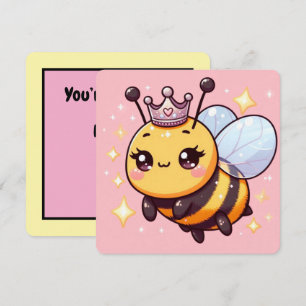 Cute Whimsical Cartoon Queen Bee Invitation