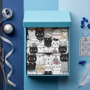 Cute Whimsical Cat Pattern Tissue Paper