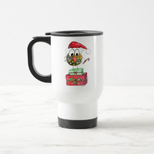 Cute Whimsical Christmas Bird Travel Mug