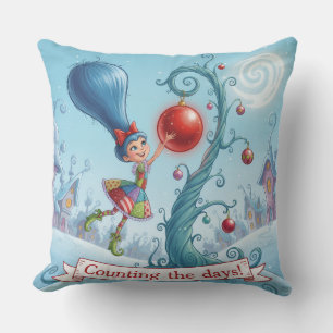 Cute Whimsical Christmas Counting the days - Cushion