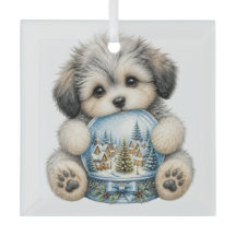 CUTE WHIMSICAL CHRISTMAS THEMED PUPPY DOG