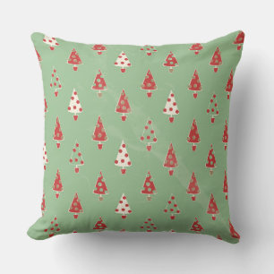 Cute Whimsical Christmas Tree Pattern Cushion
