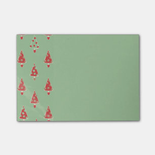 Cute Whimsical Christmas Tree Pattern Post-it Notes