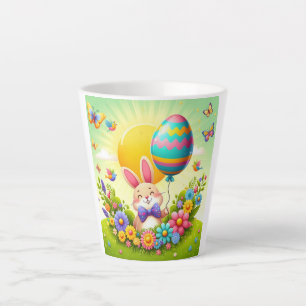 Cute, whimsical & colorful Easter bunny Latte Mug