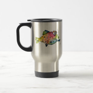 Cute Whimsical Colorful Fish Travel Mug