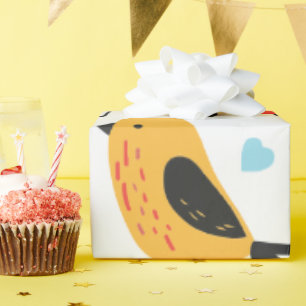 Cute Whimsical Colourful Birds Pattern Wrapping Paper