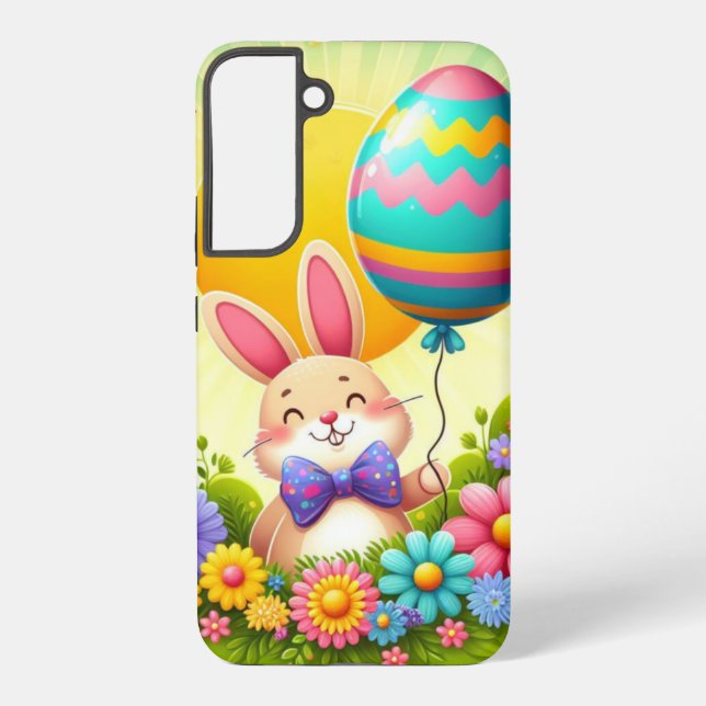 Cute, whimsical & colourful Easter bunny Samsung Galaxy S22+ Case (Back)