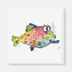 Cute Whimsical Colourful Fish Magnet