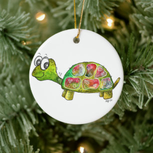 Cute Whimsical Colourful Turtle Ceramic Tree Decoration