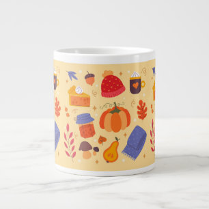 Cute Whimsical Cosy Fall Jumbo Coffee Mug