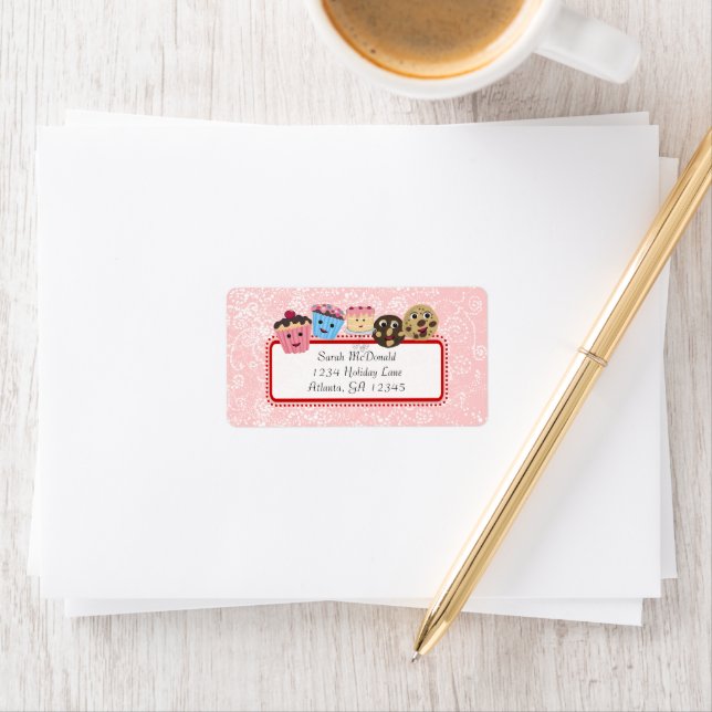 Cute Whimsical Cupcake, Cookie & Cakes Bakery Label (Insitu)