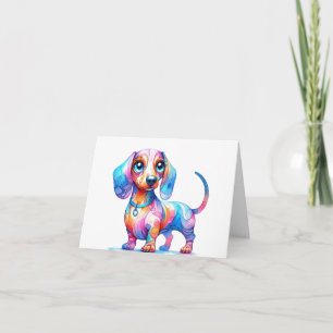 Cute Whimsical Dachshund Card