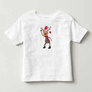 Cute Whimsical Dancing Christmas Deer Toddler T-Shirt