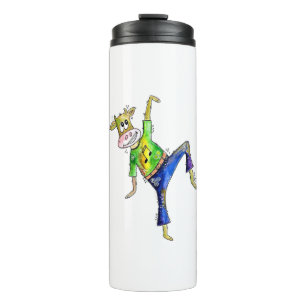 Cute Whimsical Dancing Cow Thermal Tumbler