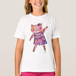 Cute Whimsical Dancing Pig T-Shirt