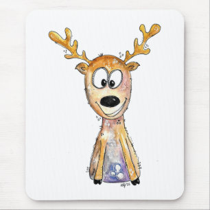 Cute Whimsical Deer Mouse Mat