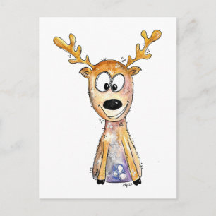 Cute Whimsical Deer Postcard