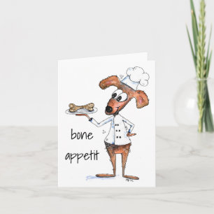 Cute Whimsical Dog Chef Card