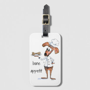 Cute Whimsical Dog Chef Luggage Tag