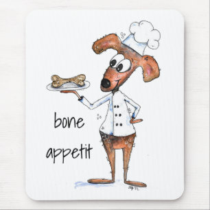 Cute Whimsical Dog Chef Mouse Mat