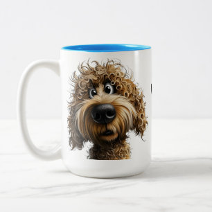 Cute whimsical dog Two-Tone coffee mug