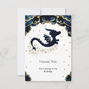 Cute Whimsical Dragon Birthday Thank You Card