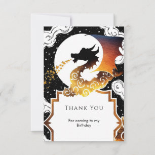 Cute Whimsical Dragon Birthday Thank You Card