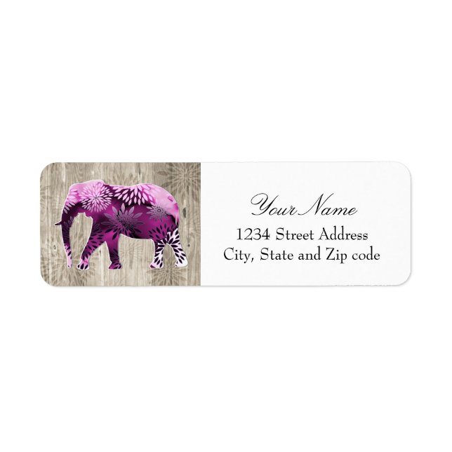 Cute Whimsical Elephant on Wood Design (Front)