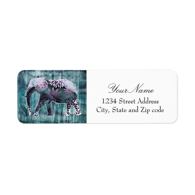 Cute Whimsical Elephant on Wood Design (Front)