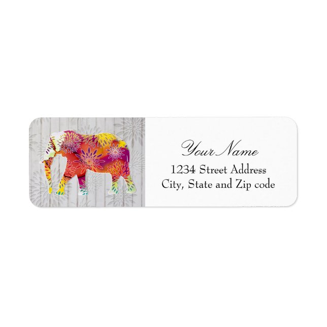 Cute Whimsical Elephant on Wood Design (Front)