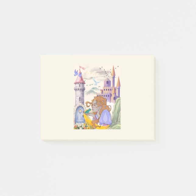 Cute Whimsical Fairy Girl Nature Post-it Notes (Front)