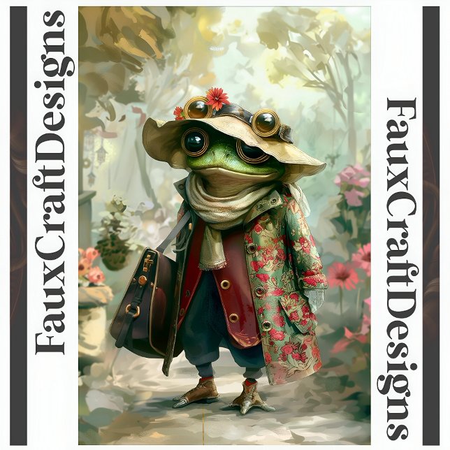 Cute Whimsical Fantasy Frog Decoupage Left 125 Tissue Paper (Creator Uploaded)