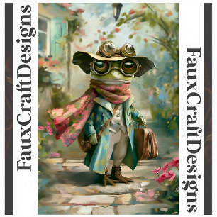 Cute Whimsical Fantasy Frog Decoupage Right 126 Tissue Paper