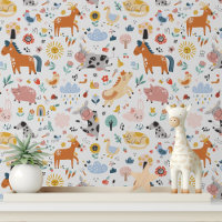 Cute Whimsical Farm Animals Modern Kids Pattern