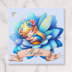 Cute Whimsical Floral Sweet Dreams Sleeping Fairy Favour Tags