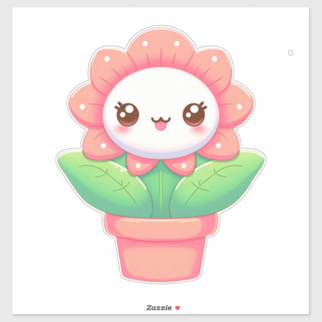 Cute, whimsical flower in pot (Sheet)