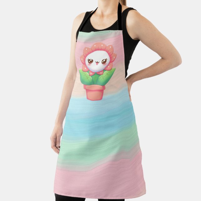 Cute, whimsical flower in pot apron (Insitu)