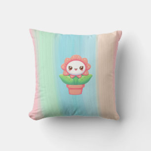 Cute, whimsical flower in pot cushion