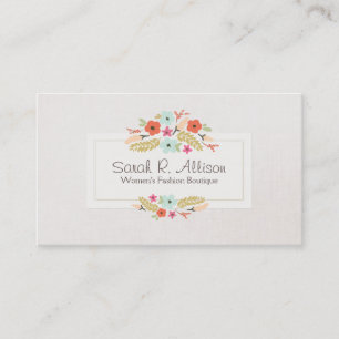 Cute Whimsical Flowers Pastel Floral Bouquet Business Card