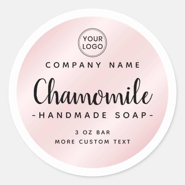 Cute whimsical font pink satin white product label (Front)