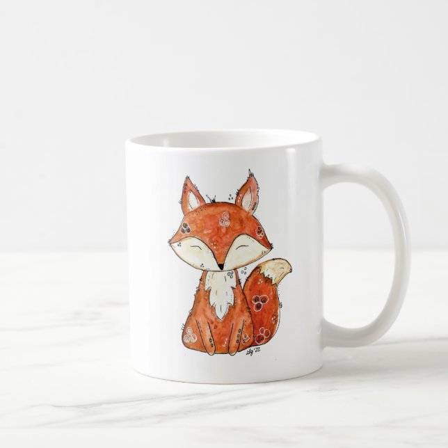 Cute Whimsical Fox Coffee Mug (Right)