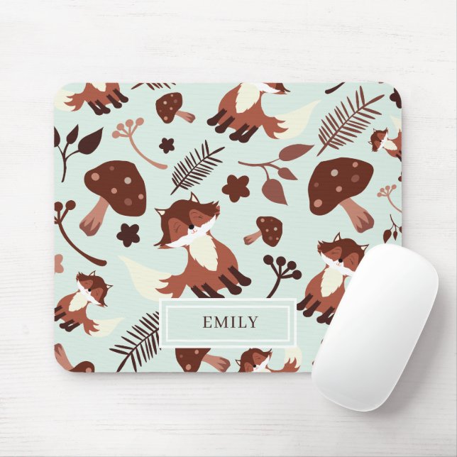 Cute Whimsical Fox  Mouse Mat (With Mouse)