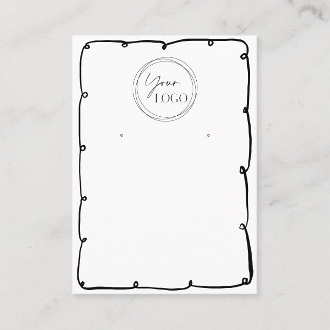 Cute Whimsical Frame Add Business Logo QR Code  Business Card (Front)