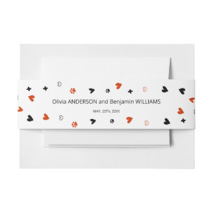 Cute Whimsical French Bulldog Wedding Stationery Invitation Belly Band