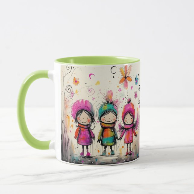 Cute Whimsical Friends Mug (Left)