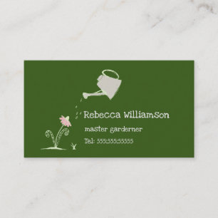Cute Whimsical Gardening Services & QR Code Business Card